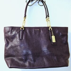 *SOLD* Coach Eggplant Purple Madison East West Leather Tote  26769